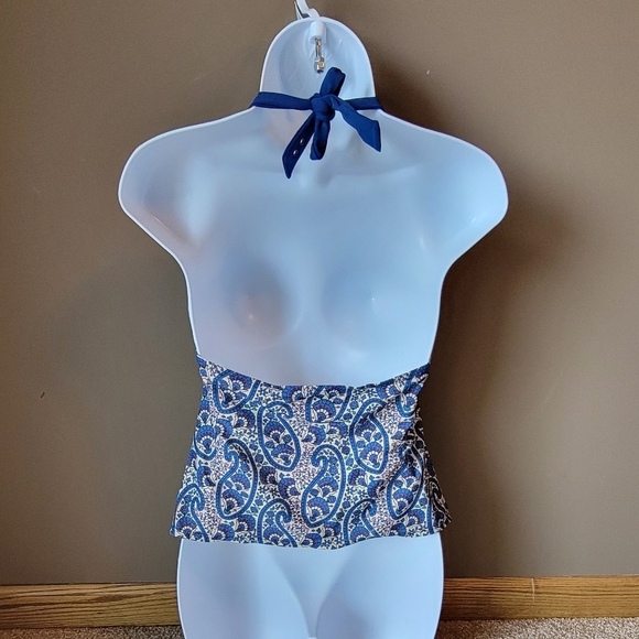 Converse Tankini Summer Swimsuit Paisley Top Blue Size Small - Picture 3 of 12